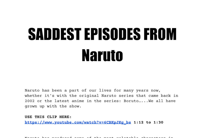 be your youtube anime script writer